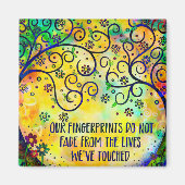 私たちの指紋引用文ツリーフローラトレンディーかわいい マグネット (正面)