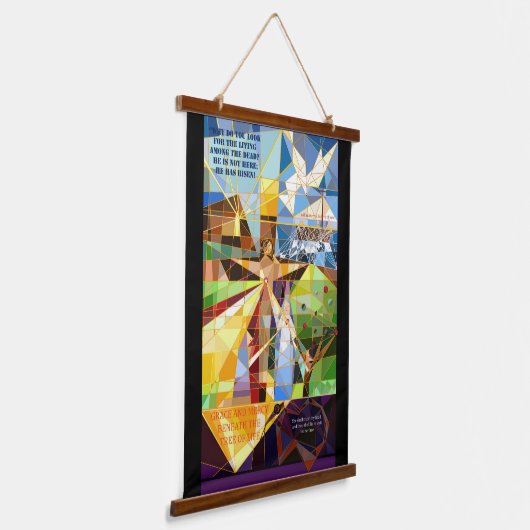 私たちの救いの木イエスとメアリぶら下がったーのテープ 吊り下げ型タペストリー (傾斜あり)