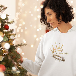私たちの救い主クリスチャンの女性の白いクリスマス スウェットシャツ