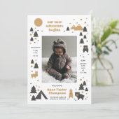 私たちの新しいアドベンチャーモダンMtnの誕生のお知らせ 招待状 (スタンド正面)