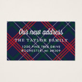 私たちの新しいアドレスカードネイビーレッドタータンチェックプレイド (正面)