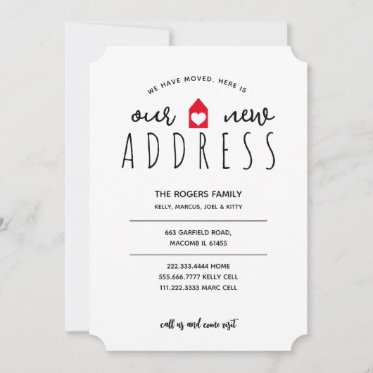 私たちの新しいアドレスファミリームービングハウス 案内状 (正面)