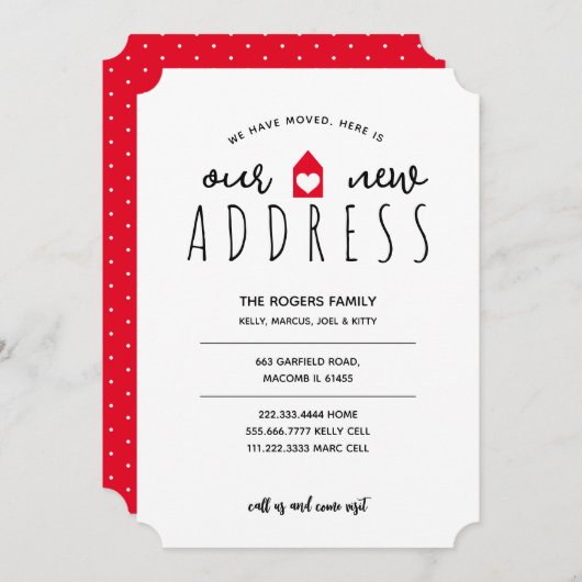 私たちの新しいアドレスファミリームービングハウス 案内状 (正面/裏面)
