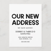 私たちの新しいアドレスミニマルな動きの発表 ポストカード (正面)