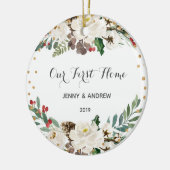 私たちの新しいホームクリスマス セラミックオーナメント (左)