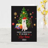 私たちの新しい家での初めてのクリスマス サモへのXmasプレゼント カード (黄色い花)