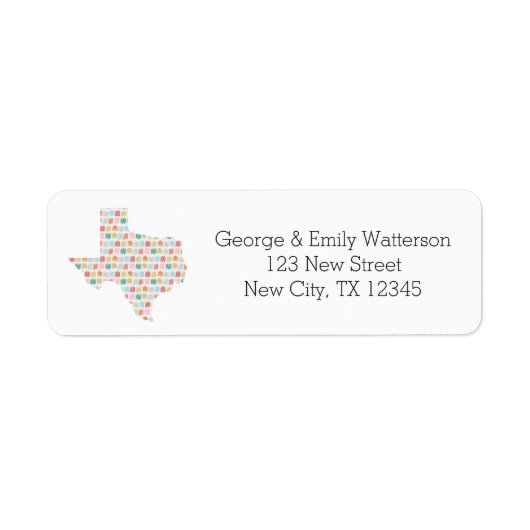 私たちの新しい家 – テキサス州ムービング ラベル (正面)