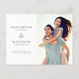 私たちの新しい日を救おう ミニマリスト カスタム フォト ウェディング 案内ポストカード