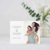 私たちの新しい日を救おう ミニマリスト カスタム フォト ウェディング 案内ポストカード (スタンド正面)