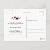 私たちの新しい日を救って バーガンディ レッド フラワーの写真を ポストカード (裏面)