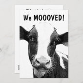 私たちの新しい牛舎のお披露目パーティー 招待状 (正面/裏面)