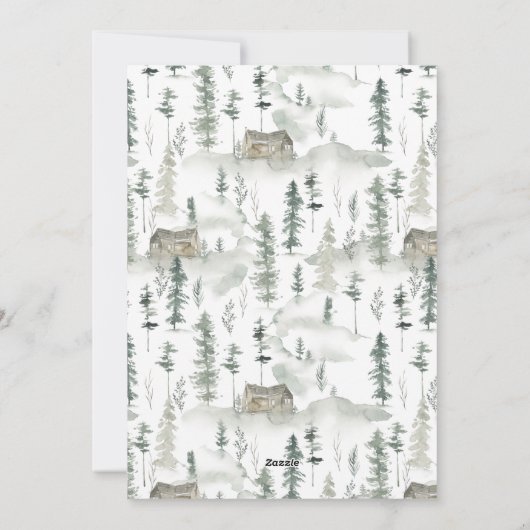 私たちの新しい首の森の松トウヒの木ホーム シーズンカード (裏面)