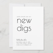 私たちの新しいDigs引っ越し祝いパーティーパーティー招待状 招待状 (正面)