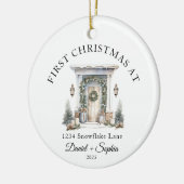 私たちの新居での初めてのクリスマス セラミックオーナメント (左)