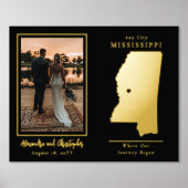 私たちの旅がミシシッピの写真を結婚始めた場所 箔ポスター (正面)