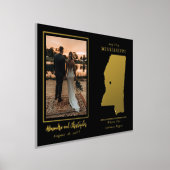 私たちの旅がミシシッピの写真を結婚始めた場所 箔ポスター (レイダウン)