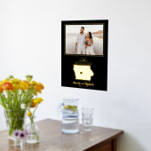 私たちの旅が始まったアイオワ州の結婚式写真 箔ポスター (レイダウン (キッチン))