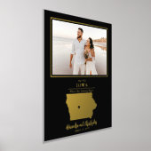 私たちの旅が始まったアイオワ州の結婚式写真 箔ポスター (レイダウン)