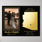 私たちの旅が始まった場所 アリゾナ 結婚式 フォト 箔ポスター (正面)