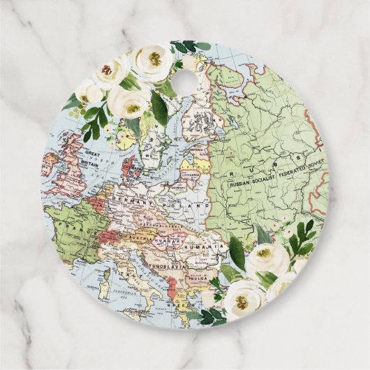 私たちの旅の地図の仲間に感謝（ウェディング・エンゲージメント・ブライズシャワー用ラベル） フェイバータグ (裏面)