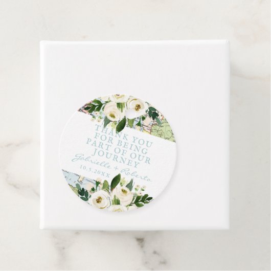 私たちの旅の地図の仲間に感謝（ウェディング・エンゲージメント・ブライズシャワー用ラベル） フェイバータグ (インサイチュ)