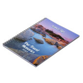 私たちの旅行の思い出DIYの名前&年、ビーチ/岩 ノートブック (左側)