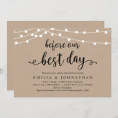 私たちの日の前最高のに、リハ素朴ーサルディナー 招待状 (正面/裏面)