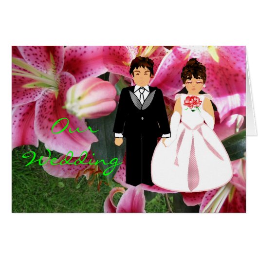 「私たちの春の結婚式」ピンクユリカード (正面横)