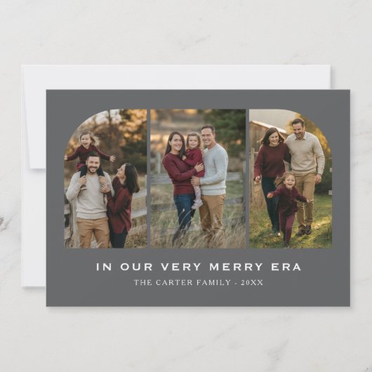 私たちの時代メリー3写真モダンクリスマス シーズンカード (正面)