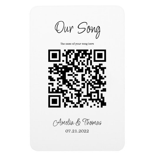 私たちの曲のQRコード |パーソナライズされた記念 マグネット (縦)