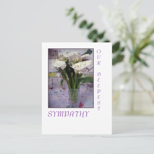私たちの最も深い悔やみや弔慰はがき ポストカード (スタンド正面)