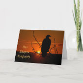私たちの最も深い悔やみや弔慰 – イーグルアットサンセットカード カード (正面)