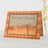 私たちの最も深い悔やみや弔慰 カード (黄色い花)