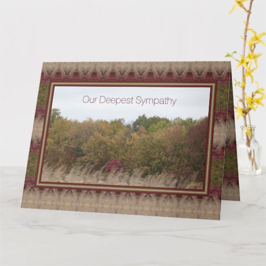 私たちの最も深い悔やみや弔慰 カード (黄色い花)