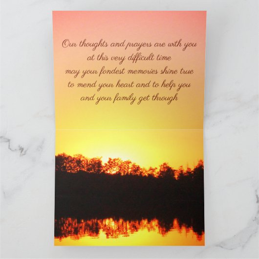 私たちの最も深い悔やみや弔慰 カード (内部)