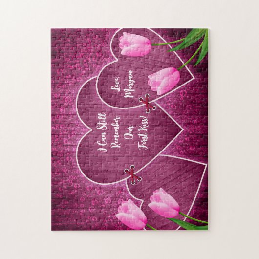 私たちの最初のキスまたはテキストを覚えている ジグソーパズル (縦)