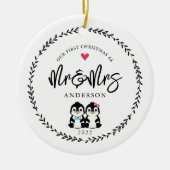 私たちの最初のクリスマスはMr.そしてミセス セラミックオーナメント (正面)