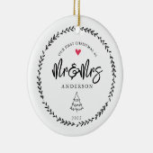 私たちの最初のクリスマスはMr.とミセス・クリスマスツリー セラミックオーナメント (右)