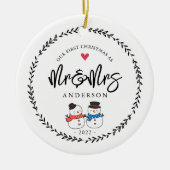 私たちの最初のクリスマスはMr.ミセス・セラミック・オーナメント セラミックオーナメント (正面)