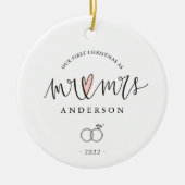 私たちの最初のクリスマスはMr.ミセス・セラミック・オーナメント セラミックオーナメント (正面)