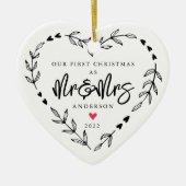 私たちの最初のクリスマスはMr.ミセス・セラミック・オーナメント セラミックオーナメント (正面)