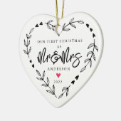 私たちの最初のクリスマスはMr.ミセス・セラミック・オーナメント セラミックオーナメント (左)