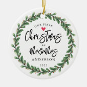 私たちの最初のクリスマスはMr.ミセス・セラミック・オーナメント セラミックオーナメント (正面)