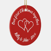 私たちの最初のクリスマスカップルの木のオーナメント セラミックオーナメント (右)