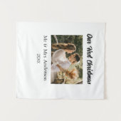 私たちの最初のクリスマスカップル写真 名前 ミスター＆ミセス モッド タペストリー (正面(横))