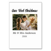 私たちの最初のクリスマスカップル写真 名前 ミスター＆ミセス モッド テーブルナンバー (裏面)