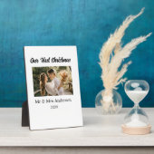 私たちの最初のクリスマスカップル写真 名前 ミスター＆ミセス モッド フォトプラーク (側面)