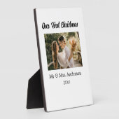 私たちの最初のクリスマスカップル写真 名前 ミスター＆ミセス モッド フォトプラーク (側面)