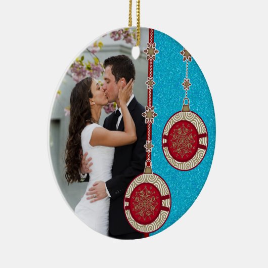 私たちの最初のクリスマス一緒に写真クリスマスオーナメント セラミックオーナメント (右)