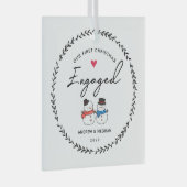 私たちの最初のクリスマス婚約した ガラスオーナメント (正面右)